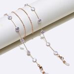 Gold-colored metal non-slip chain, with pearl, for glasses and masks GL1395