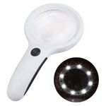 Magnifier with universal backlight, magnifying glass with handle 9588-XX, diameter 90 mm, magnification: 2,5Х, 8Х