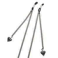 Black-colored metal non-slip chain, with pendant diamond, for glasses and masks GL369