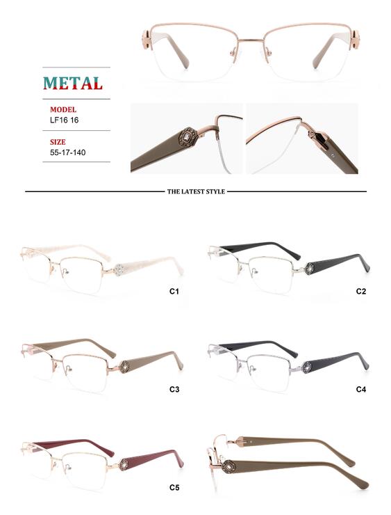 Nylor metal frames for glasses with spring hinges Big City LF1616