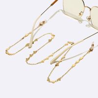 Gold-colored metal non-slip chain, with heart, for glasses and masks GL1635