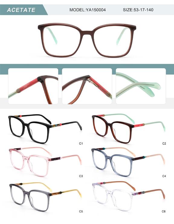 Plastic acetate frame for women with spring hinges YA150004-DA