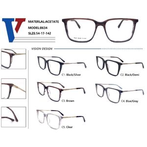 Plastic acetate + metal frame with spring hinges 8634-DA