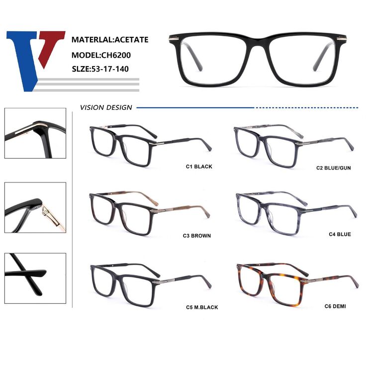 Оправа пластиковая из ацетата + металл с флексом CH6200-DA