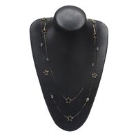 Metal non-slip gold chain with black crystal star for glasses and masks GL442