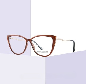 Combined frame (metal + TR90) or glasses with blue light protection, with spring hinges FA87092