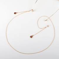 Gold-colored metal non-slip chain, with pendant spliced water drop, for glasses and masks GL758