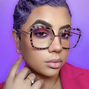 Combined (metal + TR90) glasses with blue light protection for women 95823-TR5039-PN