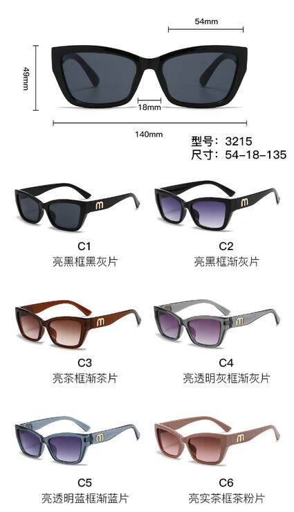PC plastic sunglasses with plastic hinge 3215W