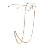 Gold-colored metal non-slip chain, with pearl, for glasses and masks GL973