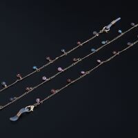 Металлическая нескользящая цепочка золотая, с цветком, для очков и масок GL872