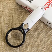 Magnifier with universal backlight and compass, magnifying glass with handle 6902C-XX, diameter 60 mm, magnification: 4Х, 45Х