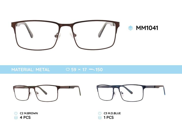 Metal men's frames for glasses MM1041