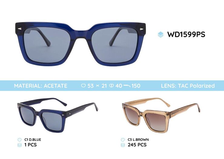Plastic acetate frame polarized sunglasses WD1599PS