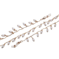 Металлическая цепочка с искусственным жемчугом в виде капли для очков и масок GL1128