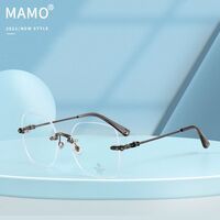 Оправа безободковая металлическая с линзами Blue Ray Cut MAMO H5612