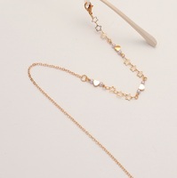 Gold-colored metal non-slip chain, with hollow star and peach heart, for glasses and masks GL1862