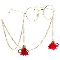 Gold-colored metal non-slip chain, with tassel, for glasses and masks GL194-2
