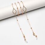 Gold-colored metal non-slip chain, with diamond, for glasses and masks GL1892