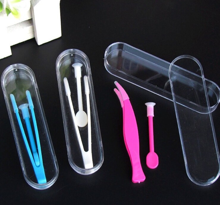 Набор цветных пинцетов с палочкой 4,5см в общей упаковке JM551隐形眼镜镊子 5个颜色