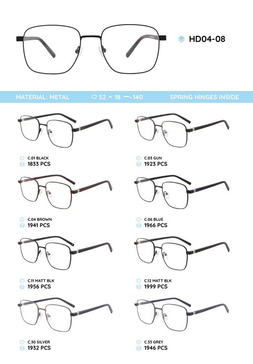 Metal frame with TR-90 temples HD04-08