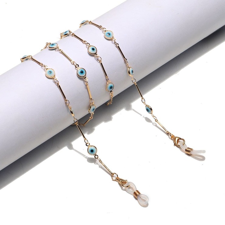 Set of two acrylic black and yellow glasses chain GL1352