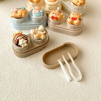 Mini soft contact lens kit retractable W-CT19蝴蝶结花熊