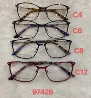 Metal frame for glasses with spring hinges 9742B