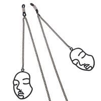 Металлическая нескользящая цепочка черного цвета, с подвеской в виде маски, для очков и масок GL412