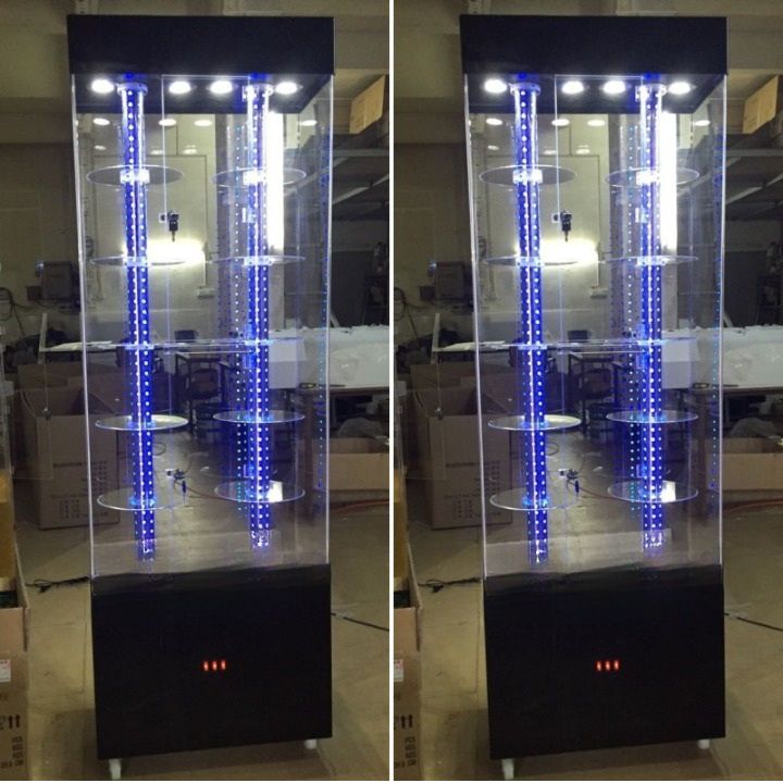 Acrylic floor rotating display stand for glasses, frames, cases and accessories with 2 columns 18006F-2, size 176 * 58 cm