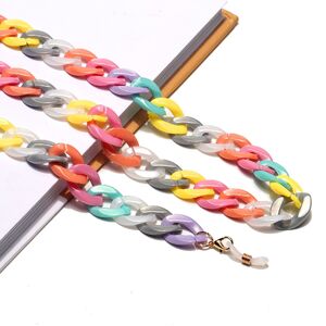 Acrylic non-slip matte chain, oval concave shape, for glasses and masks GB128