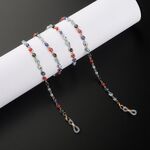 Gold-colored metal non-slip chain, with flowers eyes, for glasses and masks GL954