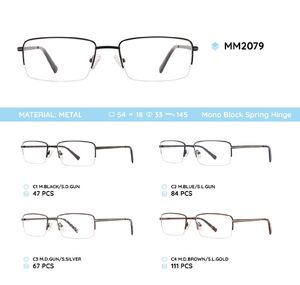Оправа для очков металлическая мужская полуободковая с флексом MM2079