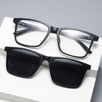 Оправа пластиковая TR90/PC + комплект из 5 поляризационных солнцезащитных насадок (клипон) на магните + кожаная сумка El Dorado EL9510