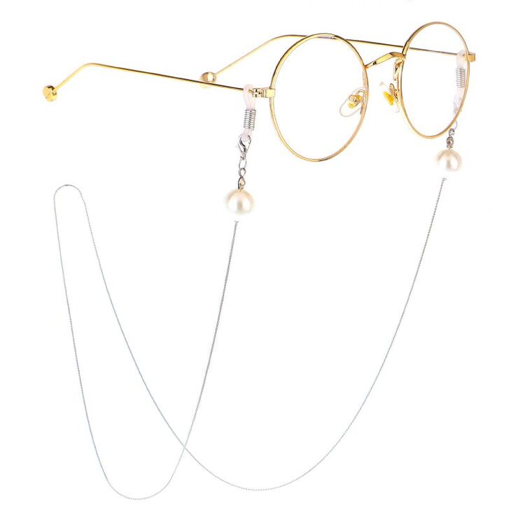 Metal non-slip chain, with pearls, for glasses and masks GL232