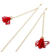 Gold-colored metal non-slip chain, with tassel, for glasses and masks GL194-2