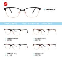 Metal women's frame for glasses with spring hinges MW4073