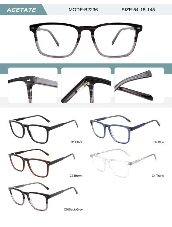Оправа пластиковая из ацетата мужская с флексом B2236-DA