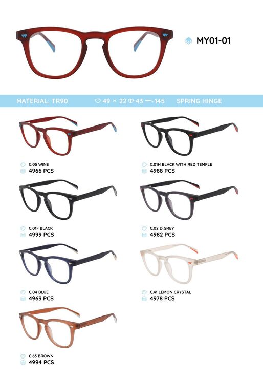 TR90 plastic eyeglasses frame MY01-01