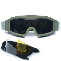 Safety shockproof tactical goggles +3 caps DXGS18