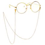 Metal non-slip gold chain with pearl for glasses and masks GL087