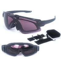 Safety shockproof tactical polarized goggles with 2 caps + test card + frame for diopter lenses FJP515-DX