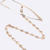 Gold-colored metal non-slip chain, with copper star, for glasses and masks GL1600