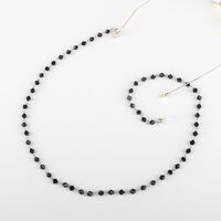 Metal non-slip chain, with black and white crystal, for glasses and masks GL752
