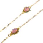 Gold-colored metal non-slip chain, with diamond water drop, for glasses and masks GL107