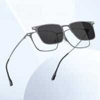 Metal Blue Ray Cut protection frame + 2 magnet sunshade clip-ons 7600-GT