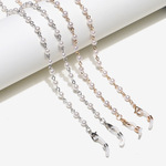 Set of two golden and silver glasses chain with 5mm pearls GM081