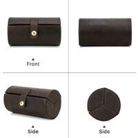 Футляр для очков и солнцезащитных очков из натуральной кожи цилиндрический на 3 отсека CF4008