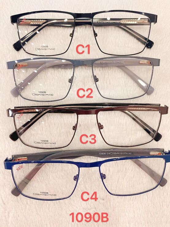Metal frame for glasses with spring hinges 1090B