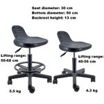 Round rotary lift stool with waterproof seat and backrest 0810B, 0810L, 0810BZ, 0810LZ